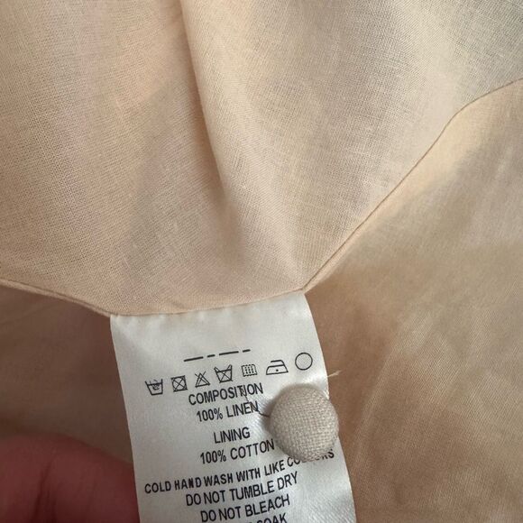 We Are Kindred Isobel Linen Button Down Belted Shirt Dress in blush floral 10 - Picture 7 of 7